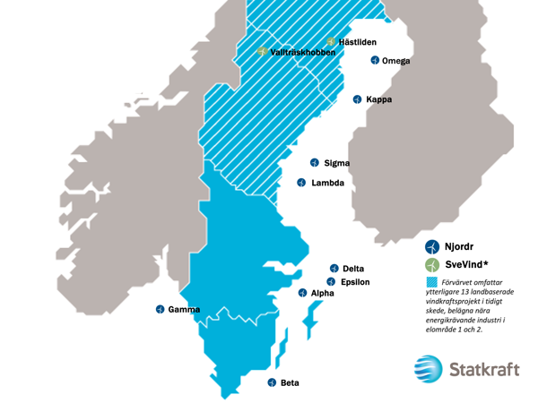 Karta &ouml;ver Statkrafts f&ouml;rv&auml;rv i oktober 2023.